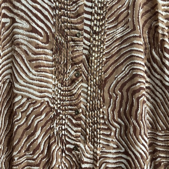 Multiples Ladies Brown Animal Print Tunic W/Buttons & Attached Camisole Size 2X - Picture 5 of 15